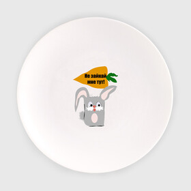 Тарелка с принтом Не зайкай в Петрозаводске, фарфор | диаметр - 210 мм
диаметр для нанесения принта - 120 мм | заяц | звери | морковь | надпись | юмор