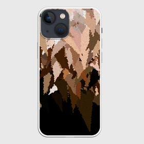 Чехол для iPhone 13 mini с принтом Бежево коричневая мозаика в Петрозаводске,  |  | абстрактный | бежевый | камуфляж | коричневый | мозаика | молодежный | мужской | современный | соты | текстура
