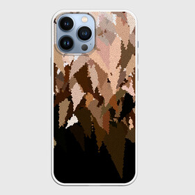 Чехол для iPhone 13 Pro Max с принтом Бежево коричневая мозаика в Петрозаводске,  |  | Тематика изображения на принте: абстрактный | бежевый | камуфляж | коричневый | мозаика | молодежный | мужской | современный | соты | текстура