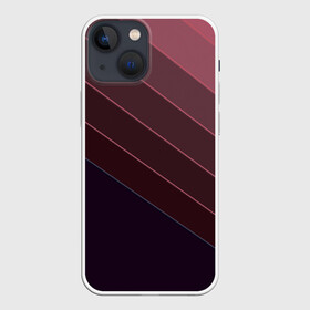 Чехол для iPhone 13 mini с принтом Коричнево фиолетовый узор в Петрозаводске,  |  | абстрактный | геометрический | диагональный узор | коричневый | косые полосы | современный | фиолетовый | шоколадный
