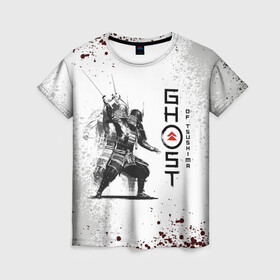 Женская футболка 3D с принтом Ghost of Tsushim | Призрак Цусима (Z) в Петрозаводске, 100% полиэфир ( синтетическое хлопкоподобное полотно) | прямой крой, круглый вырез горловины, длина до линии бедер | game | ghost of tsushim | jin sakai | ninja | samurai | the ghost of tsushim | буке | вакидзаси | воин | вояк | дайсё | дзин сакай | иайто | игра | катана | кодати | мононофу | мститель | мушя | ниндзя | нодати | одати | призрак цусимы | са