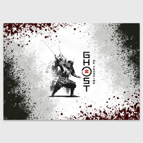 Поздравительная открытка с принтом Ghost of Tsushim | Призрак Цусима (Z) в Петрозаводске, 100% бумага | плотность бумаги 280 г/м2, матовая, на обратной стороне линовка и место для марки
 | Тематика изображения на принте: game | ghost of tsushim | jin sakai | ninja | samurai | the ghost of tsushim | буке | вакидзаси | воин | вояк | дайсё | дзин сакай | иайто | игра | катана | кодати | мононофу | мститель | мушя | ниндзя | нодати | одати | призрак цусимы | са