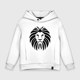 Детское худи Oversize хлопок с принтом Lion Face в Петрозаводске, френч-терри — 70% хлопок, 30% полиэстер. Мягкий теплый начес внутри —100% хлопок | боковые карманы, эластичные манжеты и нижняя кромка, капюшон на магнитной кнопке | animal | cat | lion | африка | животные | зверь | кот | кошка | лев | львенок | львица | тигр | хищник | царь