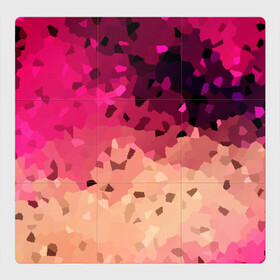 Магнитный плакат 3Х3 с принтом Бежево-малиновый абстрактный  в Петрозаводске, Полимерный материал с магнитным слоем | 9 деталей размером 9*9 см | абстрактный | бежевый | камуфляжный | летний | малиновый | модный | паттерн | современный | текстура | фуксия