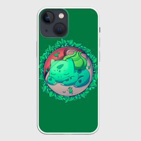 Чехол для iPhone 13 mini с принтом Спящий Бульбазавр в Петрозаводске,  |  | anime | bulbasaur | pokemon | poket monster | poketmon | аниме | анимэ | бульбазавр | карманные монстры | покемон