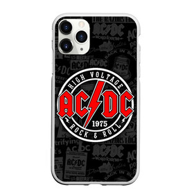 Чехол для iPhone 11 Pro Max матовый с принтом AC DC HIGH VOLTAGE в Петрозаводске, Силикон |  | ac dc | angus young. | back in black | brian johnson | hells bells | highway to hell | rock | thunderstruck | tnt | ангус янг | брайан джонсон | группа | музыка | рок | эйси диси