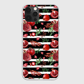 Чехол для iPhone 12 Pro Max с принтом Гранаты и рубины на фоне полос в Петрозаводске, Силикон |  | Тематика изображения на принте: бриллианты | гранаты | драгоценности | листья | полоски | полосы | рубины | фрукты | ягоды