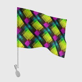 Флаг для автомобиля с принтом Абстрактный разноцветный узор  в Петрозаводске, 100% полиэстер | Размер: 30*21 см | абстрактный | геометрический | желтый | зеленый | молодежный | мраморный | разноцветный | современный | черный