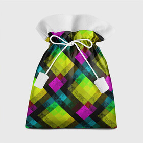 Подарочный 3D мешок с принтом Абстрактный разноцветный узор  в Петрозаводске, 100% полиэстер | Размер: 29*39 см | Тематика изображения на принте: абстрактный | геометрический | желтый | зеленый | молодежный | мраморный | разноцветный | современный | черный