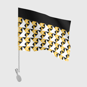 Флаг для автомобиля с принтом Черно-желтый геометрический  в Петрозаводске, 100% полиэстер | Размер: 30*21 см | абстрактный | геометрический | желтый | молодежный | мужской | разноцветный | современный | черный