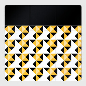 Магнитный плакат 3Х3 с принтом Черно-желтый геометрический  в Петрозаводске, Полимерный материал с магнитным слоем | 9 деталей размером 9*9 см | абстрактный | геометрический | желтый | молодежный | мужской | разноцветный | современный | черный