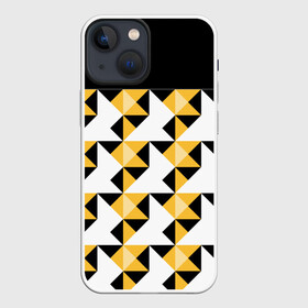 Чехол для iPhone 13 mini с принтом Черно желтый геометрический в Петрозаводске,  |  | абстрактный | геометрический | желтый | молодежный | мужской | разноцветный | современный | черный