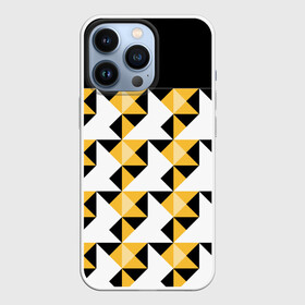 Чехол для iPhone 13 Pro с принтом Черно желтый геометрический в Петрозаводске,  |  | абстрактный | геометрический | желтый | молодежный | мужской | разноцветный | современный | черный