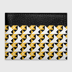 Обложка для студенческого билета с принтом Черно-желтый геометрический  в Петрозаводске, натуральная кожа | Размер: 11*8 см; Печать на всей внешней стороне | абстрактный | геометрический | желтый | молодежный | мужской | разноцветный | современный | черный