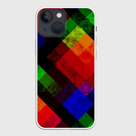 Чехол для iPhone 13 mini с принтом Яркий геометрический узор в Петрозаводске,  |  | абстрактный | геометрический | красный | модный узор | молодежный | мраморный | синий