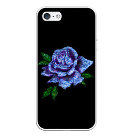 Чехол для iPhone 5/5S матовый с принтом Сапфировая роза в Петрозаводске, Силикон | Область печати: задняя сторона чехла, без боковых панелей | rose | лазурная | роза | сапфир | сапфировая | сапфировый | цветок | цветочек | цветочки | цветы