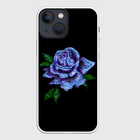 Чехол для iPhone 13 mini с принтом Сапфировая роза в Петрозаводске,  |  | rose | лазурная | роза | сапфир | сапфировая | сапфировый | цветок | цветочек | цветочки | цветы