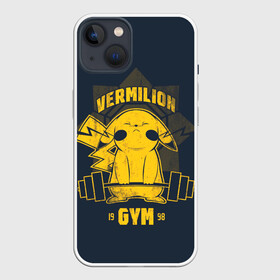 Чехол для iPhone 13 с принтом Vermilion gym в Петрозаводске,  |  | anime | pokemon | poket monster | poketmon | аниме | анимэ | вермилион | карманные монстры | покемон | спорт | спортзал | спортсменам