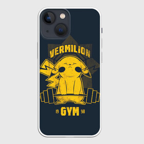 Чехол для iPhone 13 mini с принтом Vermilion gym в Петрозаводске,  |  | anime | pokemon | poket monster | poketmon | аниме | анимэ | вермилион | карманные монстры | покемон | спорт | спортзал | спортсменам