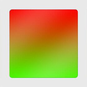 Магнит виниловый Квадрат с принтом Градиент Яблоко в Петрозаводске, полимерный материал с магнитным слоем | размер 9*9 см, закругленные углы | градиент | желтый | зеленый | красный | перелив | переход | фрукты | цвета | яблоко
