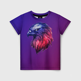Детская футболка 3D с принтом Вольная птица в Петрозаводске, 100% гипоаллергенный полиэфир | прямой крой, круглый вырез горловины, длина до линии бедер, чуть спущенное плечо, ткань немного тянется | eagle | falcon | hawk | орел | сокол | ястреб