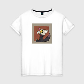 Женская футболка хлопок с принтом совиный дом:кинг в Петрозаводске, 100% хлопок | прямой крой, круглый вырез горловины, длина до линии бедер, слегка спущенное плечо | бабочка | квадрат | кинг | монстр | череп