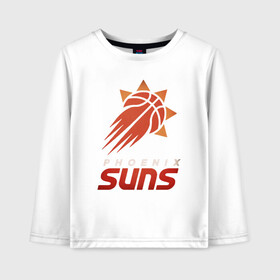 Детский лонгслив хлопок с принтом Suns Basketball в Петрозаводске, 100% хлопок | круглый вырез горловины, полуприлегающий силуэт, длина до линии бедер | Тематика изображения на принте: basketball | mvp | nba | phoenix | sport | streetball | suns | аризона | баскетбол | игра | крис пол | мяч | нба | санс | спорт | стритбол | тренер | финикс | чемпион