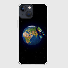 Чехол для iPhone 13 mini с принтом Разрушение земли в Петрозаводске,  |  | art | pixel | pixelart | звезды | земля | земля в космосе | космос | пиксели | пиксель | пиксельарт | разрушение земли