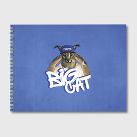 Альбом для рисования с принтом Big Cat Floppa в Петрозаводске, 100% бумага
 | матовая бумага, плотность 200 мг. | flopa | floppa | большой | каракал | кот мем | мем с котом | русский кот | флопа | флоппа | шлёпа