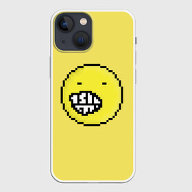 Чехол для iPhone 13 mini с принтом Смешная смайл в Петрозаводске,  |  | art | pixel | pixelart | милаха | пиксели | пиксель | пиксельарт | смайл | смайл пиксель арт | смайлик | смешная смайлик