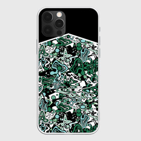 Чехол для iPhone 12 Pro Max с принтом Черно-зеленые каракули в Петрозаводске, Силикон |  | абстрактный | каракули | креативный | мазня | разводы | черный и зеленый