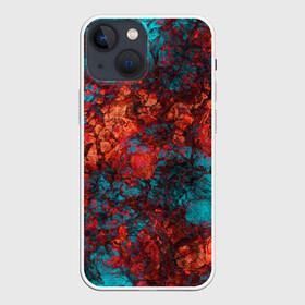 Чехол для iPhone 13 mini с принтом Текстура камня в Петрозаводске,  |  | извержение | каменный узор | камень | красный | лава | модный | оранжевый | синий | современный | узор камня