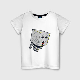 Детская футболка хлопок с принтом Майнкрафт Гаст Мaincraft Ghast в Петрозаводске, 100% хлопок | круглый вырез горловины, полуприлегающий силуэт, длина до линии бедер | ghast | maincraft | mob | pixel | unit | гаст | гасты | маинкрафт | майнкрафт | моб | персонаж | пиксели