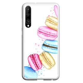 Чехол для Honor P30 с принтом Macarons. Нежный десерт в Петрозаводске, Силикон | Область печати: задняя сторона чехла, без боковых панелей | акварель | акварельные | десерт | десерты | макаронс | макаруны | пирожное | пирожные | разноцветные | сладости