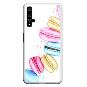 Чехол для Honor 20 с принтом Macarons. Нежный десерт в Петрозаводске, Силикон | Область печати: задняя сторона чехла, без боковых панелей | Тематика изображения на принте: акварель | акварельные | десерт | десерты | макаронс | макаруны | пирожное | пирожные | разноцветные | сладости