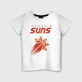 Детская футболка хлопок с принтом Phoenix Suns в Петрозаводске, 100% хлопок | круглый вырез горловины, полуприлегающий силуэт, длина до линии бедер | Тематика изображения на принте: basketball | mvp | nba | phoenix | sport | streetball | suns | аризона | баскетбол | игра | крис пол | мяч | нба | санс | спорт | стритбол | тренер | финикс | чемпион