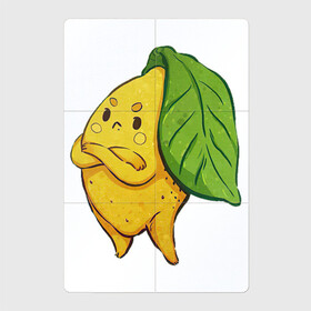 Магнитный плакат 2Х3 с принтом Недовольный лимон в Петрозаводске, Полимерный материал с магнитным слоем | 6 деталей размером 9*9 см | арт | лимон | мило | милота | недовольный | рисунок | свежие фрукты | свежий продукт | свежий фрукт | фрукт | фрукты | цитрус