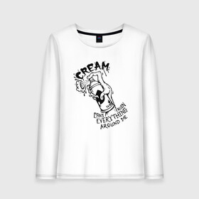 Женский лонгслив хлопок с принтом Graffiti Cream в Петрозаводске, 100% хлопок |  | black | cream | gza | hip hop | method man | music | new york | odb | old school | rap | rza | wu tang | wu tang clan | аудио | винил | ву тэнг | граффити | диджей | кассета | микрофон | музыка | нью йорк | пластинка | рэп | рэпер | хип хоп