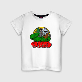 Детская футболка хлопок с принтом Doom Rappin в Петрозаводске, 100% хлопок | круглый вырез горловины, полуприлегающий силуэт, длина до линии бедер | black | doom | hip hop | mf doom | music | old school | rap | граффити | диджей | кассета | маска | музыка | олдскул | рэп | рэпер | хип хоп