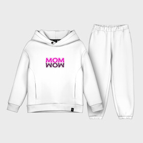 Детский костюм хлопок Oversize с принтом MOM в Петрозаводске,  |  | mom | wow | женское | мама | розовый | текст