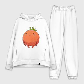 Женский костюм хлопок Oversize с принтом Большой томат в Петрозаводске,  |  | Тематика изображения на принте: арт | мило | милота | овощ | овощи | помидор | рисунок | свежие овощи | свежий овощ | свежий продукт | томат