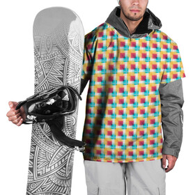 Накидка на куртку 3D с принтом Красочные кубы в Петрозаводске, 100% полиэстер |  | Тематика изображения на принте: квадраты | кубы | паттерн | пиксели | разноцветный