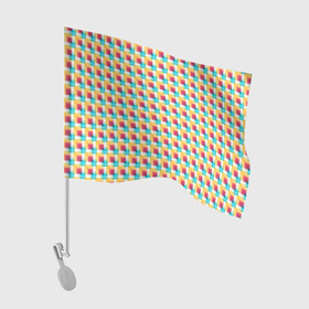 Флаг для автомобиля с принтом Красочные кубы в Петрозаводске, 100% полиэстер | Размер: 30*21 см | квадраты | кубы | паттерн | пиксели | разноцветный