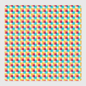 Магнитный плакат 3Х3 с принтом Красочные кубы в Петрозаводске, Полимерный материал с магнитным слоем | 9 деталей размером 9*9 см | Тематика изображения на принте: квадраты | кубы | паттерн | пиксели | разноцветный