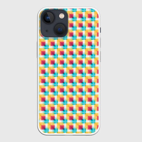Чехол для iPhone 13 mini с принтом Красочные кубы в Петрозаводске,  |  | квадраты | кубы | паттерн | пиксели | разноцветный