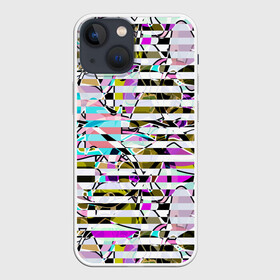 Чехол для iPhone 13 mini с принтом Полосатый абстрактный узор в Петрозаводске,  |  | горизонтальные полосы | летний дизайн | модный | молодежный | мужской | полосы | разноцветные полосы