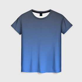 Женская футболка 3D с принтом DARK OCEAN GRADIENT в Петрозаводске, 100% полиэфир ( синтетическое хлопкоподобное полотно) | прямой крой, круглый вырез горловины, длина до линии бедер | абстракция | амбре | без дизайна | голубая | голубое | градиент | градиент и ничего лишнего | градиенты | на каждый день | синий | синяя | текстура | черная | черный