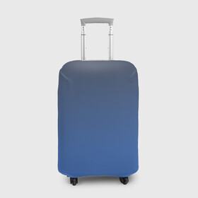 Чехол для чемодана 3D с принтом DARK OCEAN GRADIENT в Петрозаводске, 86% полиэфир, 14% спандекс | двустороннее нанесение принта, прорези для ручек и колес | абстракция | амбре | без дизайна | голубая | голубое | градиент | градиент и ничего лишнего | градиенты | на каждый день | синий | синяя | текстура | черная | черный
