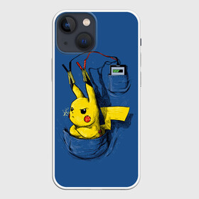 Чехол для iPhone 13 mini с принтом Пикачу   зарядка в Петрозаводске,  |  | anime | pikachu | pokemon | poket monster | poketmon | аниме | анимэ | карманные монстры | пикачу | покемон