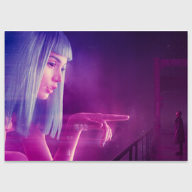 Поздравительная открытка с принтом Blade Runner знаменитый кадр в Петрозаводске, 100% бумага | плотность бумаги 280 г/м2, матовая, на обратной стороне линовка и место для марки
 | blade runner 2049 | cyberpunk | future | hologram | neon | ryan gosling | бегущий по лезвию 2049 | будущее | голограмма | киберпанк | неон | райан гослинг | фильмы